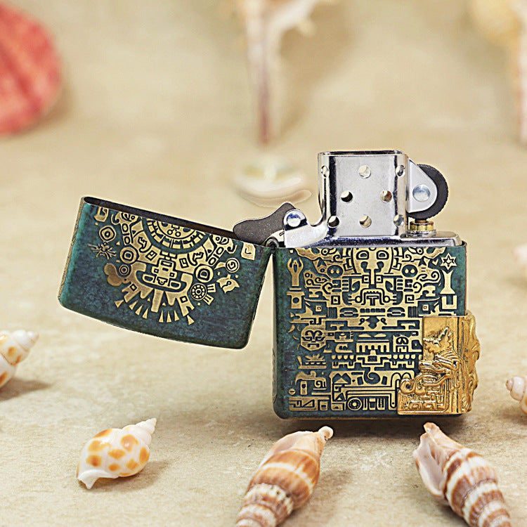 Zippo 'Ancient Maya' Deep Carve with Emblem - DS124