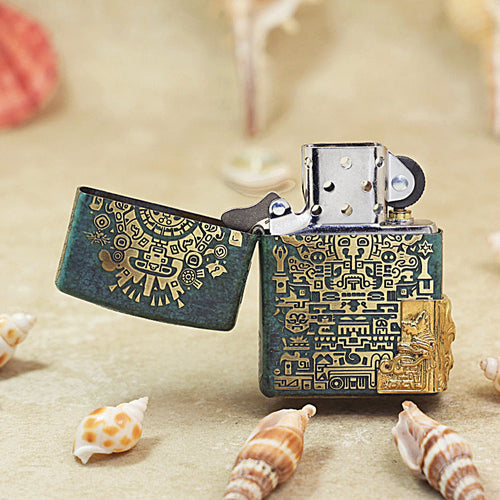 Zippo 'Ancient Maya' Deep Carve with Emblem - DS124