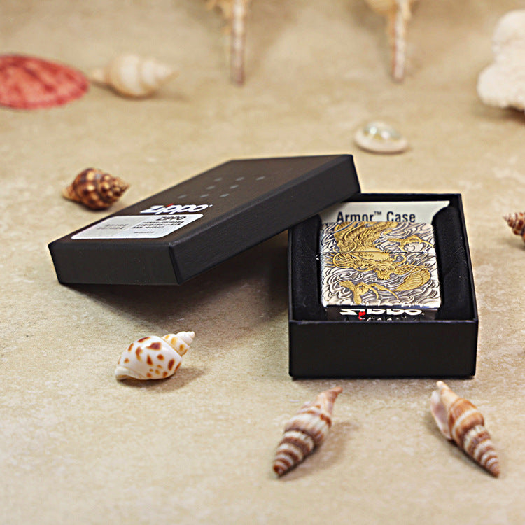 Zippo 'Auspicious Dragon' Deep Carve Two-Tone - DS115