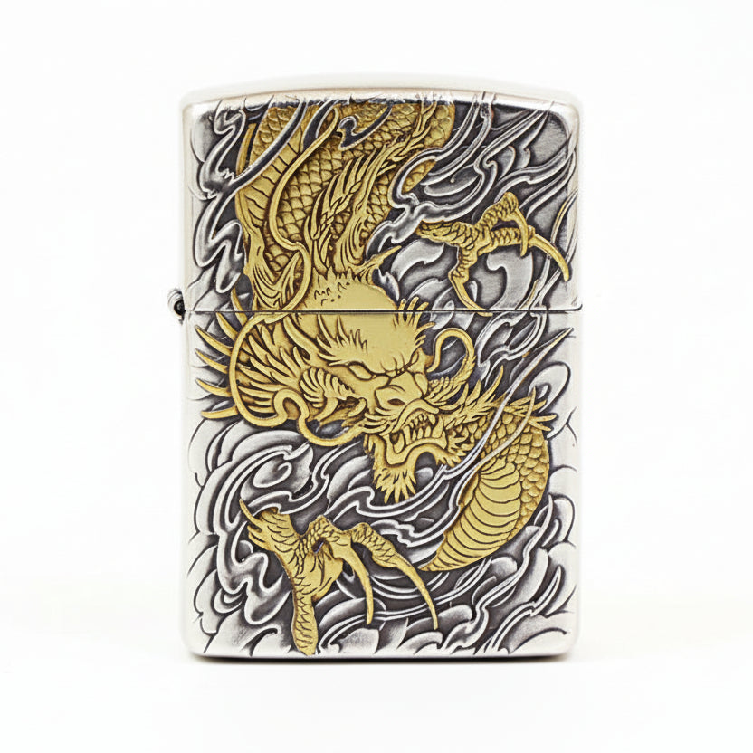 Zippo 'Auspicious Dragon' Deep Carve Two-Tone - DS115