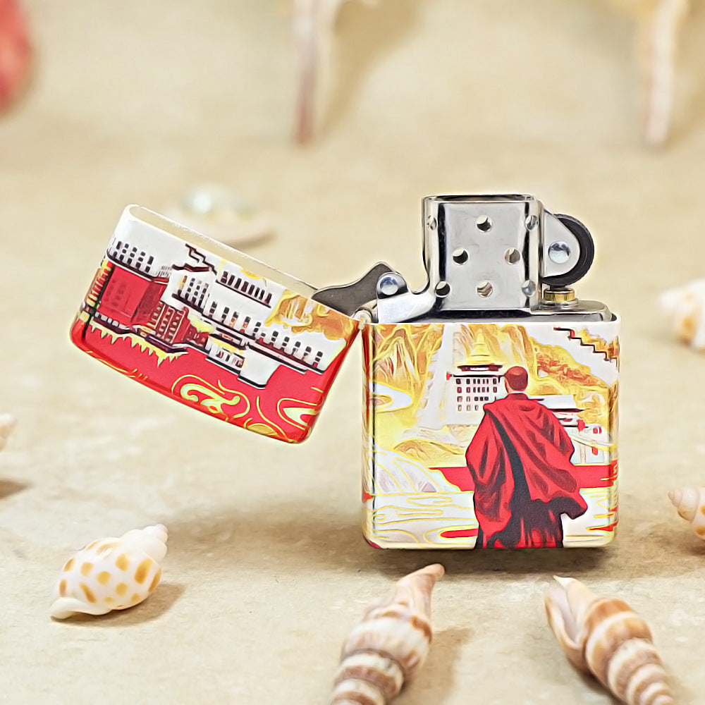 Zippo Color Printed Monk and Potala Palace in Tibet - CS22
