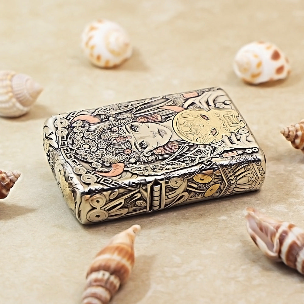 Zippo Colorful Painted Chinese Opera Female Deity Holding Mask - CM02