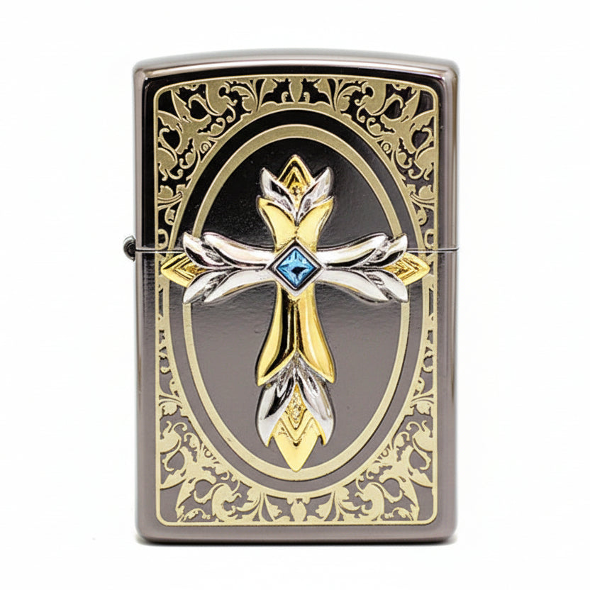 Zippo Crown Cross Black Ice - KR04