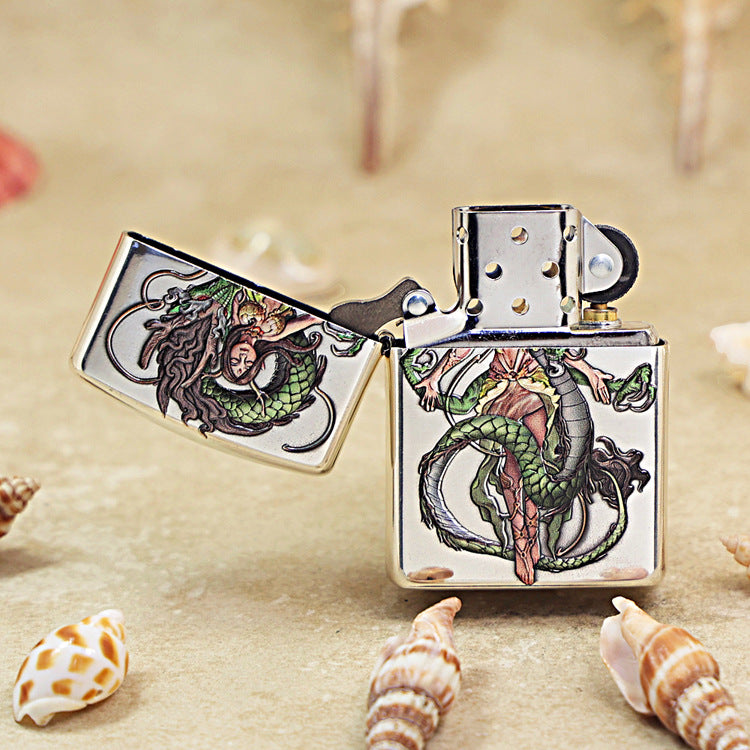 Zippo 'Dragon Girl' Multi-Media Carving - DS117