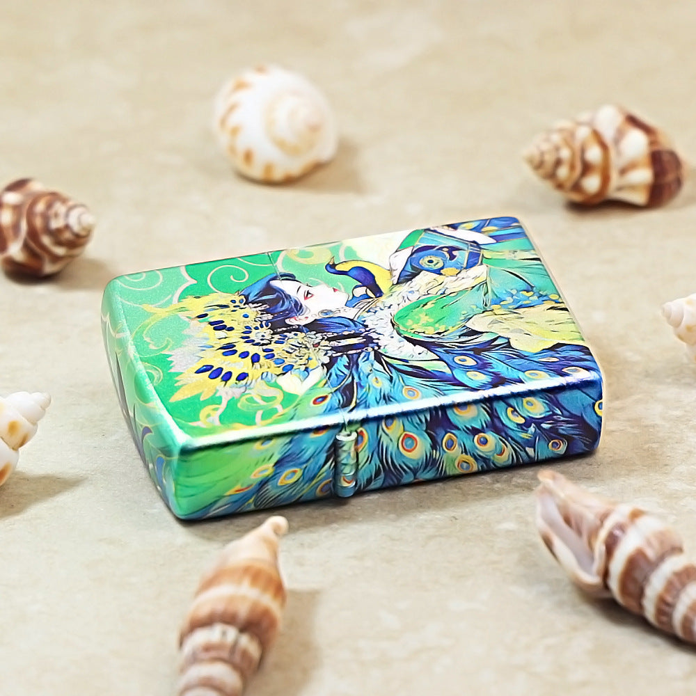 Zippo Green Color-Printed Peacock Princess and Bird - CS04
