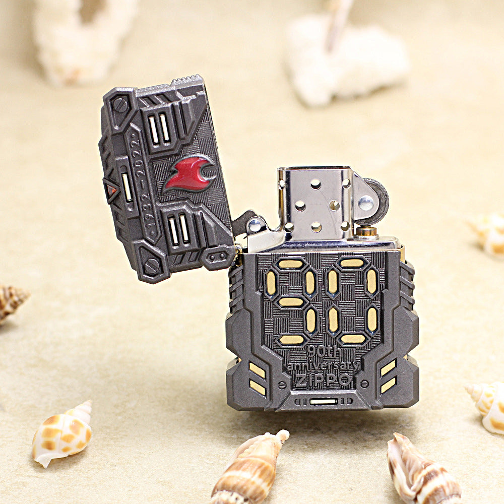Zippo Heavy Relief 90th Anniversary Mecha Digital Case Set - CM51