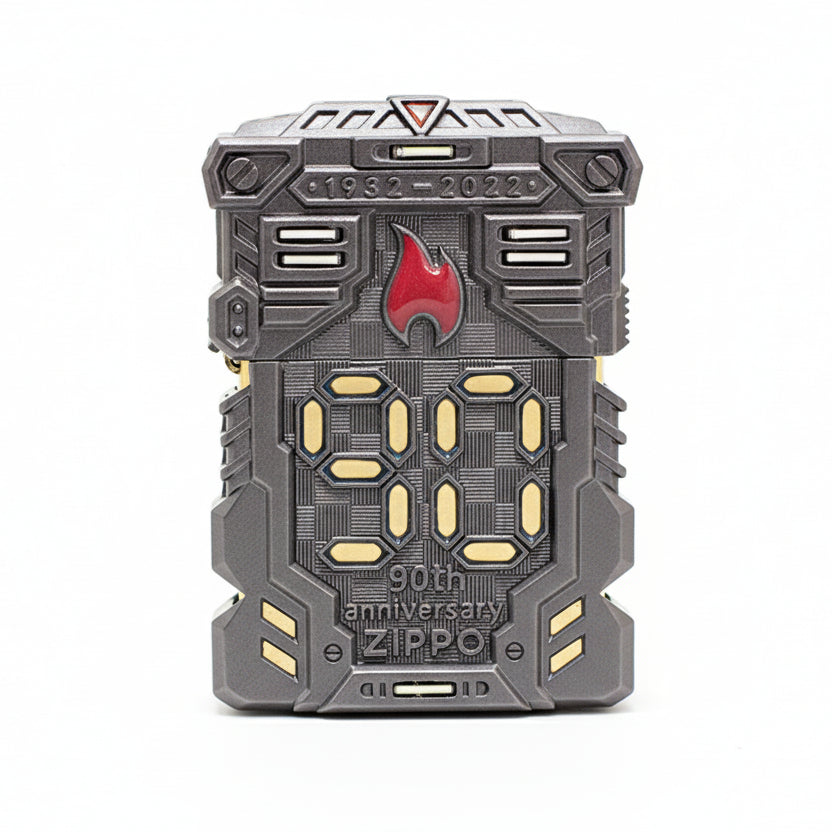 Zippo Heavy Relief 90th Anniversary Mecha Digital Case Set - CM51