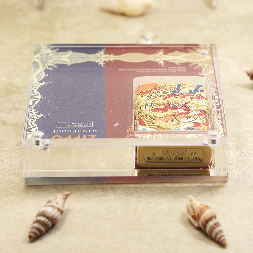 Zippo Heavy Relief Antique Silver Dragon and Ocean Wave Case - CM50