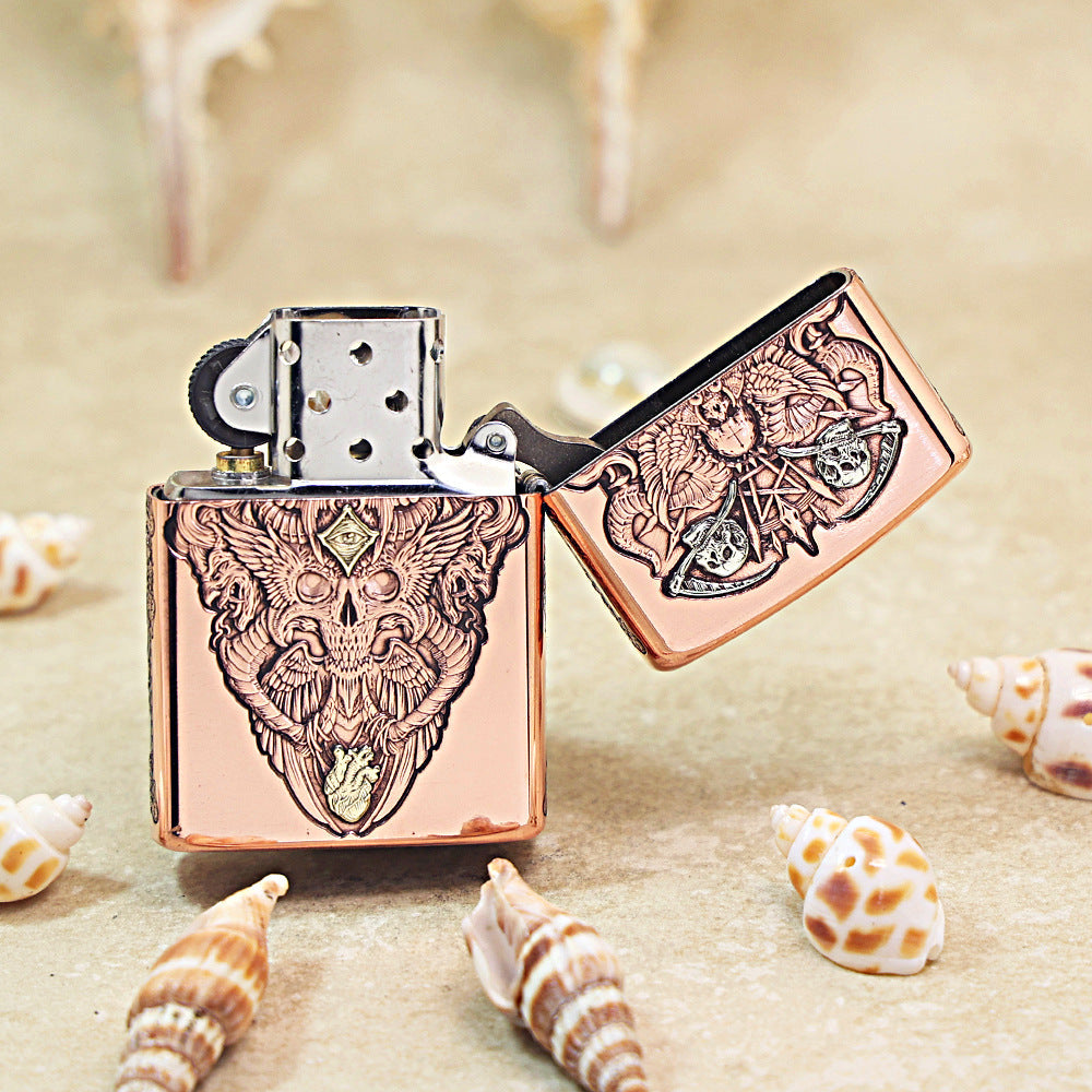 Zippo Heavy Relief Copper Tone Sword of Judgment and Cross - CM18