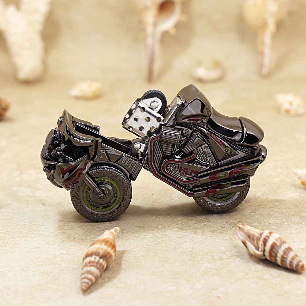 Zippo Heavy Relief Dark Tone Motorcycle Figurine Case Set - CM11