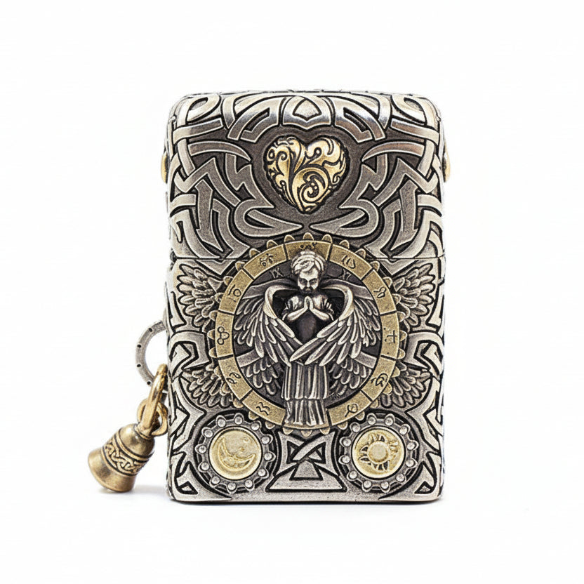 Zippo Heavy Relief Embellished Guardian Angel and Celtic Knotwork - CM07