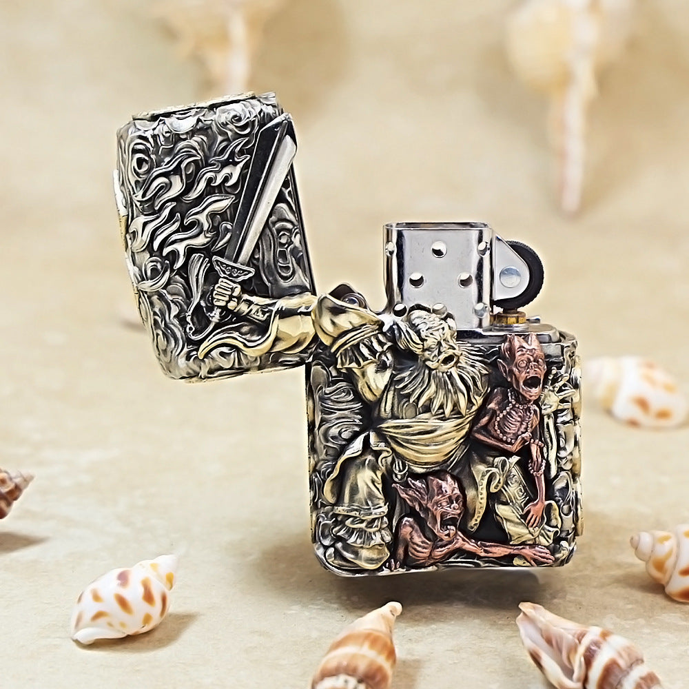 Zippo Heavy Relief Embellished Zhong Kui Demon Slayer - CM03