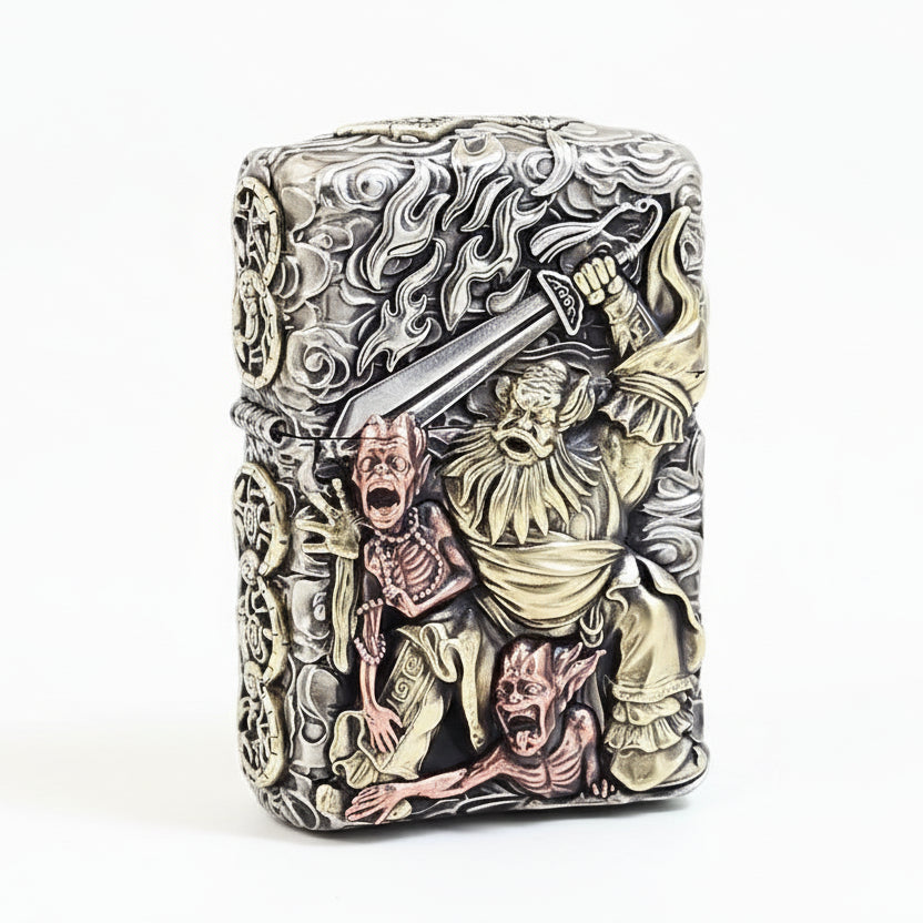 Zippo Heavy Relief Embellished Zhong Kui Demon Slayer - CM03