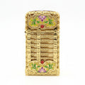 Zippo Heavy Relief Gold Abacus and Lotus Filigree Slim Case Set - CM52