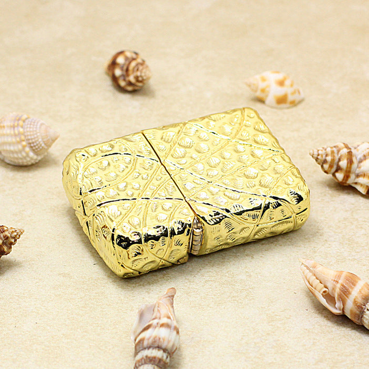 Zippo Heavy Relief Gold Warrior Armor Case Set - CM40