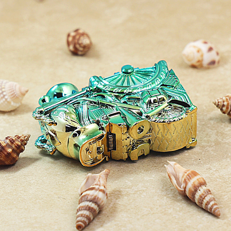 Zippo Heavy Relief Iridescent Chrome Motorcycle Engine Case Set - CM48