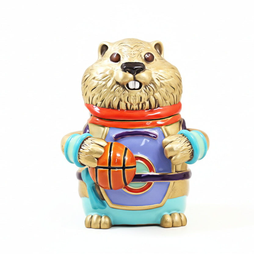 Zippo Heavy Relief Painted Gold Animal Figurine Basketball - CM10