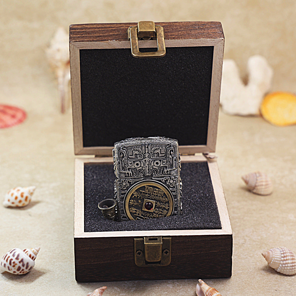 Zippo Heavy Relief Silver Mountain Ghost Charm Coin Case - CM44