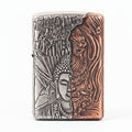 Zippo Heavy Relief Two Tone Buddha and Demon Good vs Evil Case - CM15