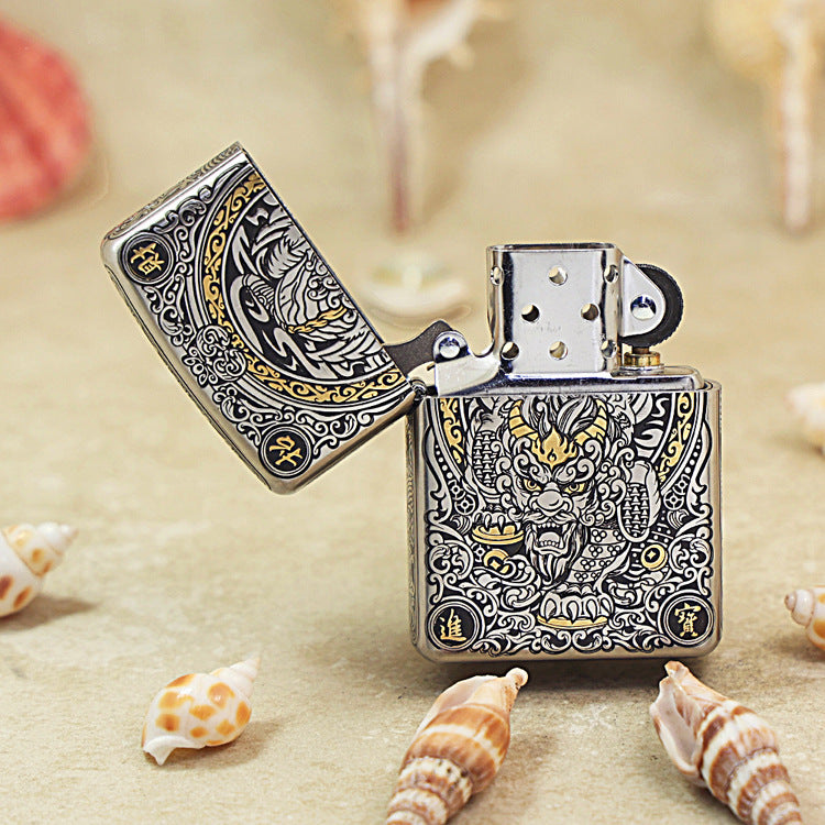 Zippo Heavy Relief Two Tone Pixiu Fortune God Case - CM24