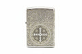 Zippo High Polish Brass Deep Carved Saint Benedict Cross and Angel - SC05