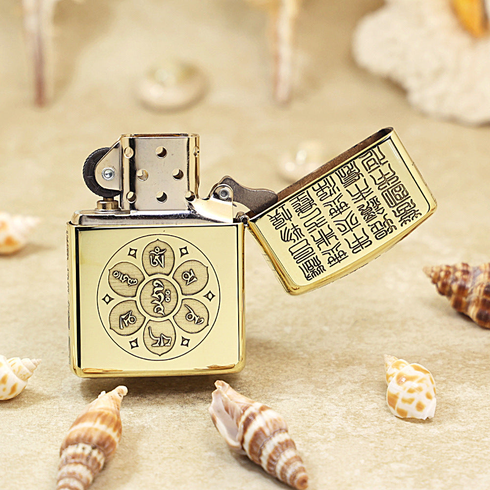 Zippo High Polish Brass Deep Engraved Seated Tathagata Buddha - CC159