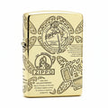 Zippo High Polish Brass Engraved Historical Logos Anniversary Design - CC150