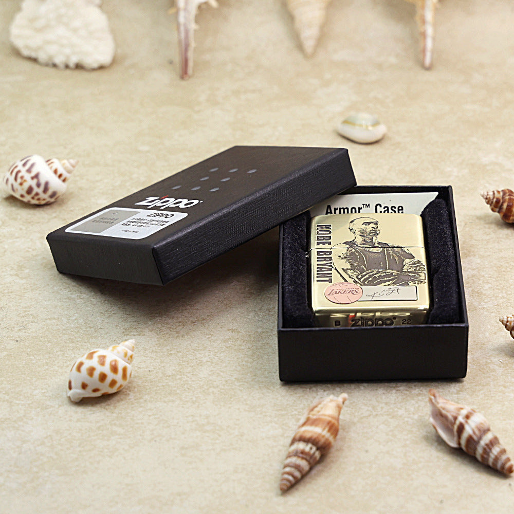 Zippo High Polish Brass Engraved Kobe Bryant Lakers Emblem - CC152