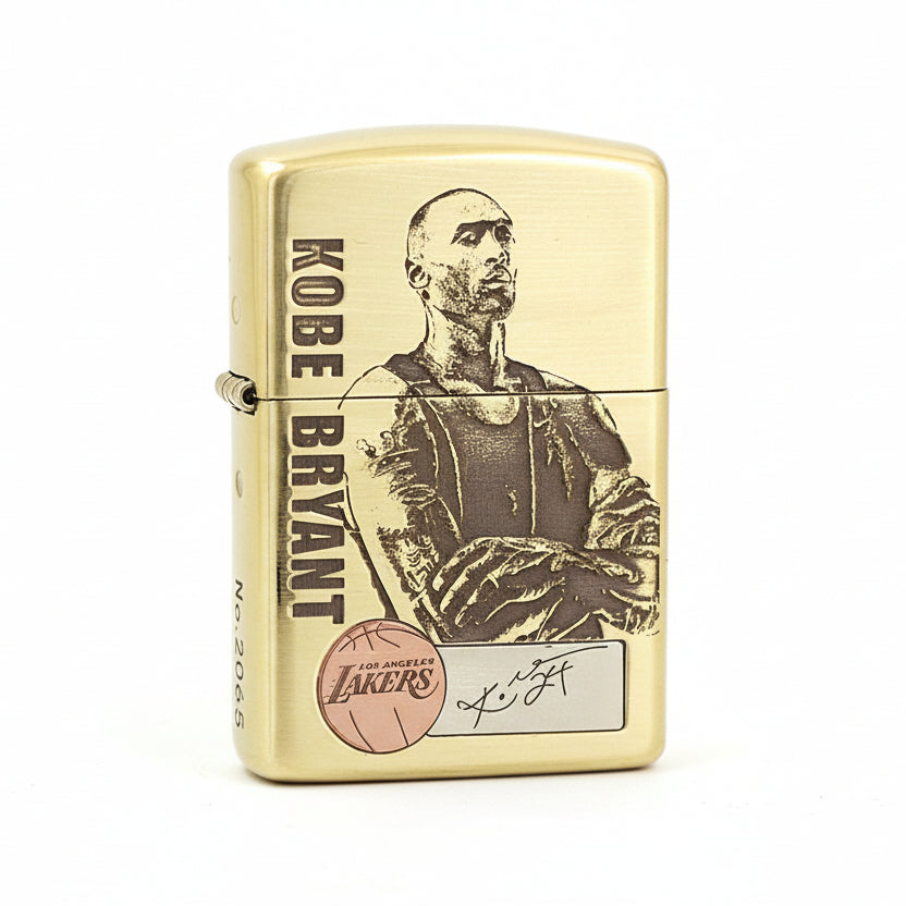 Zippo High Polish Brass Engraved Kobe Bryant Lakers Emblem - CC152