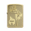 Zippo High Polish Brass Engraved Star Field Pin-Up Girl - CC134