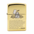 Zippo High Polish Brass Engraved Zippo Car and History - SC29