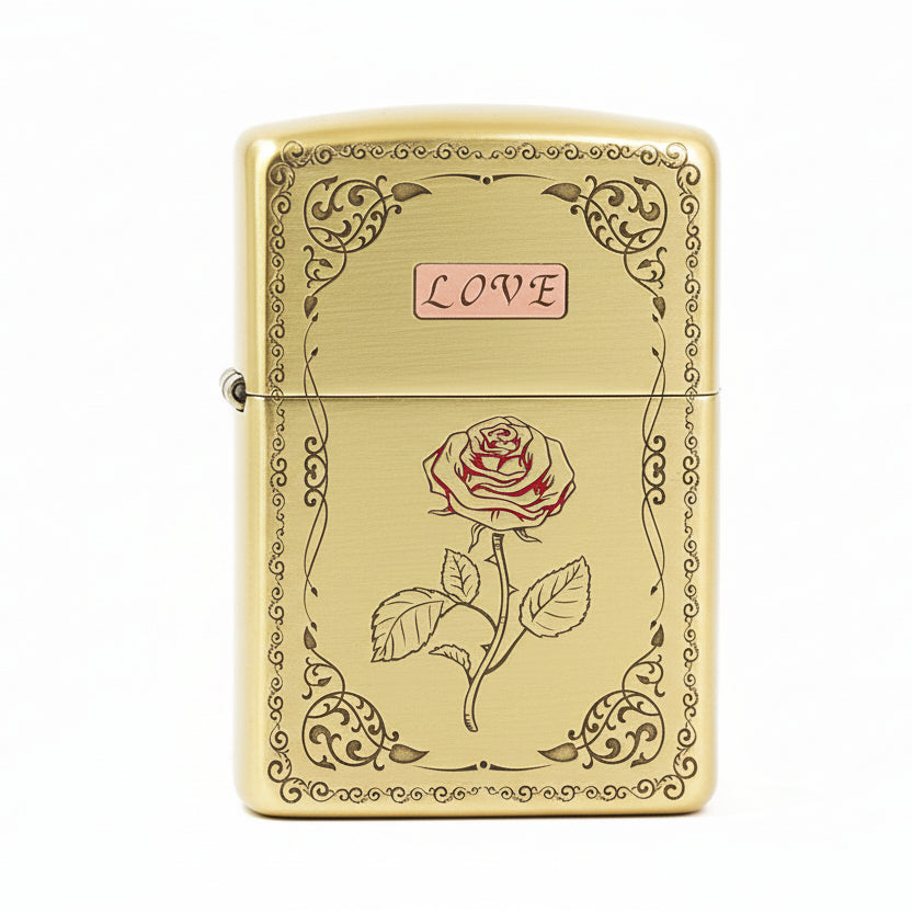 Zippo High Polish Brass Rose Vow Love - CC88