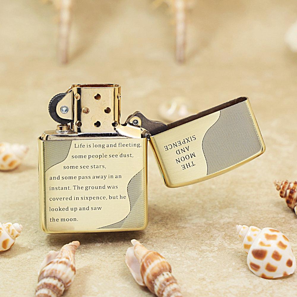 Zippo High Polish Brass The Moon and Sixpence Townscape - CC87