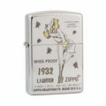 Zippo High Polish Chrome Engraved Pin-Up Girl with Falling Leaves - SC04