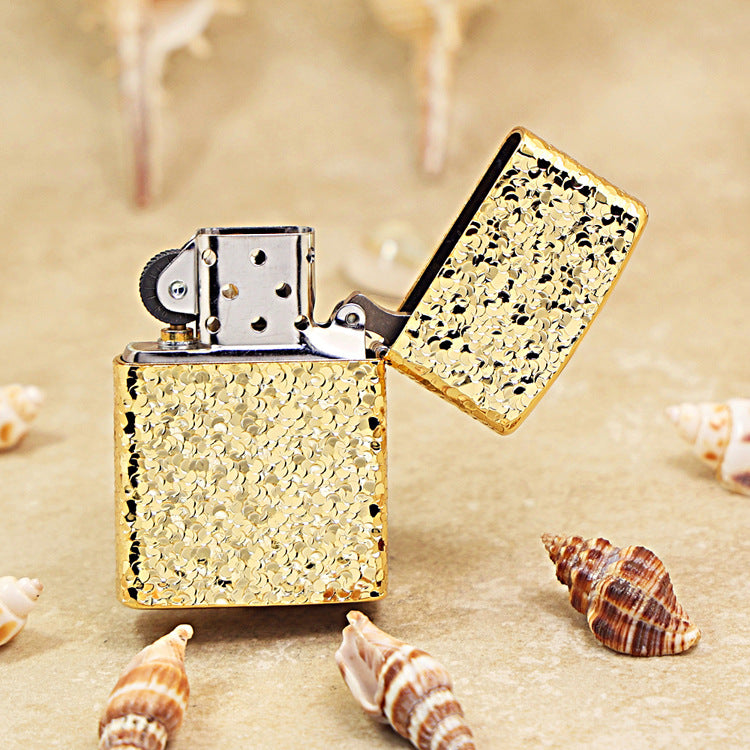 Zippo High Polish Gold Crushed Ice Texture Case - CM43