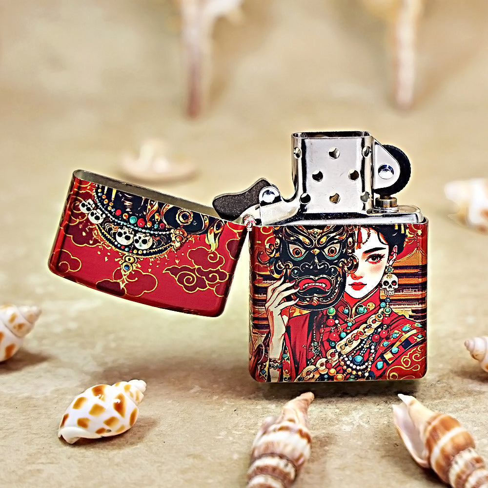 Zippo High Polish Red Color Printed Zaki Lhamo Female Deity - CS02