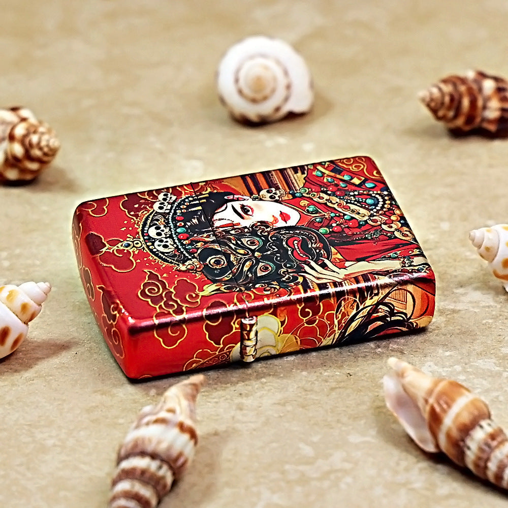 Zippo High Polish Red Color Printed Zaki Lhamo Female Deity - CS02