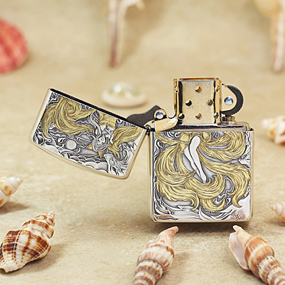 Zippo 'Nine-Tailed Fox Spirit' Deep Carve Two-Tone - DS119