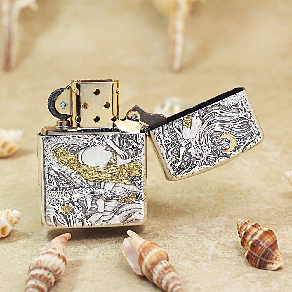 Zippo 'Nine-Tailed Fox Spirit' Deep Carve Two-Tone - DS119