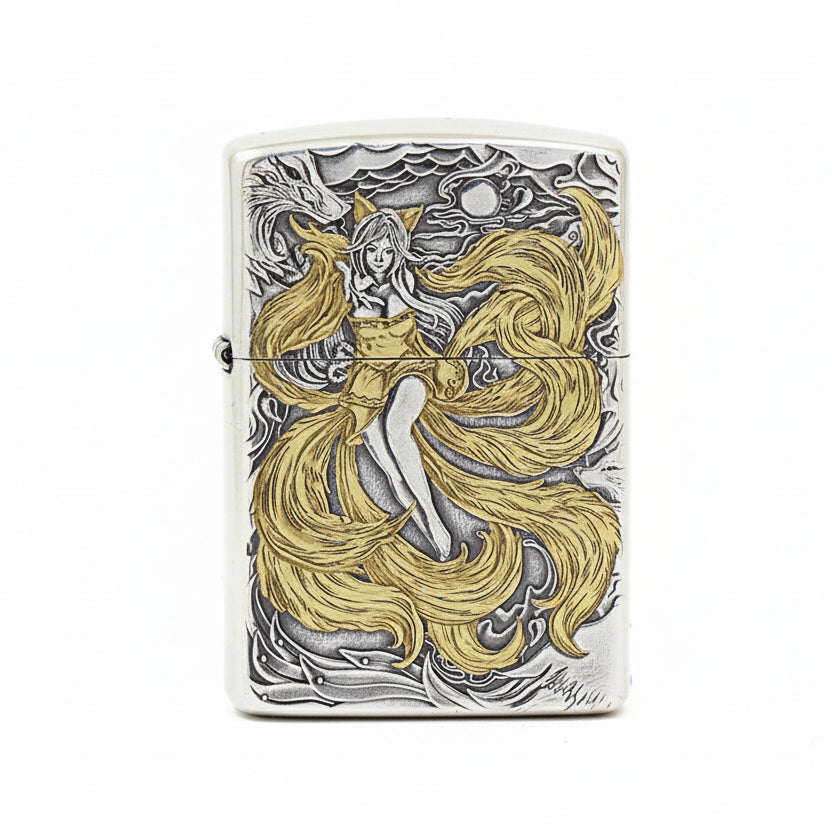 Zippo 'Nine-Tailed Fox Spirit' Deep Carve Two-Tone - DS119