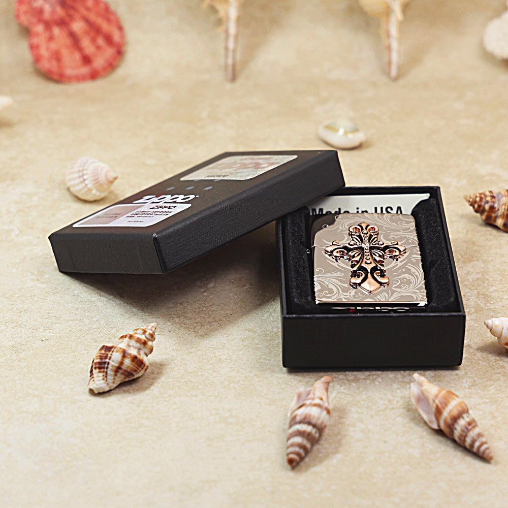 Zippo Ornate Cross Black Ice - KR06