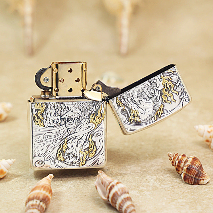 Zippo 'Pixiu Attracting Wealth' Deep Carve Two-Tone - DS120