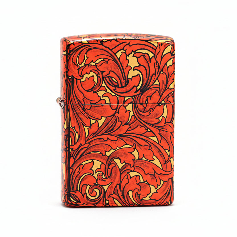 Zippo Red and Gold Color Printed Large Arabesque Pattern - CS08