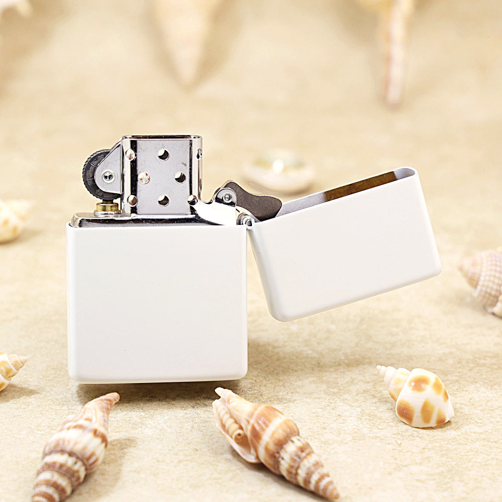 Zippo Retro Flat-Top Checkered Pattern (White Enamel) - KR12