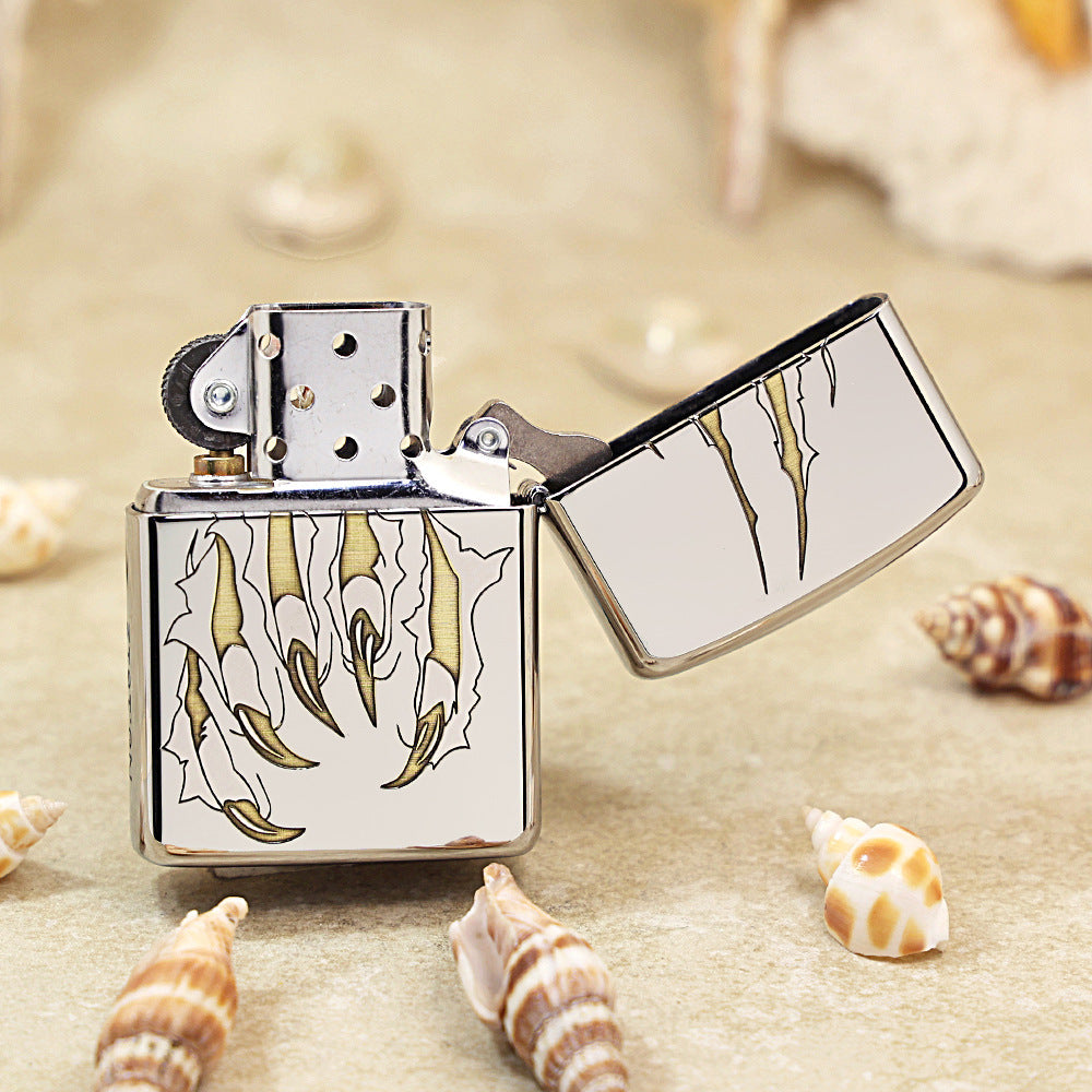 Zippo Silver Deep Carved Ferocious Tiger Head in Waves - SC31