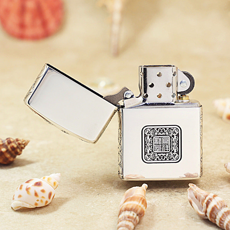 Zippo Silver-Plated 'Dragon and Phoenix Bring Prosperity' - DS139