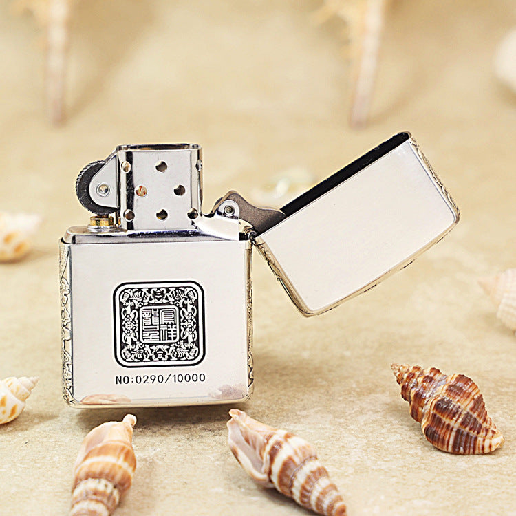 Zippo Silver-Plated 'Dragon and Phoenix Bring Prosperity' - DS139