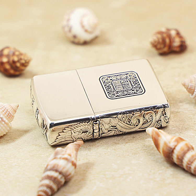 Zippo Silver-Plated 'Dragon and Phoenix Bring Prosperity' - DS139