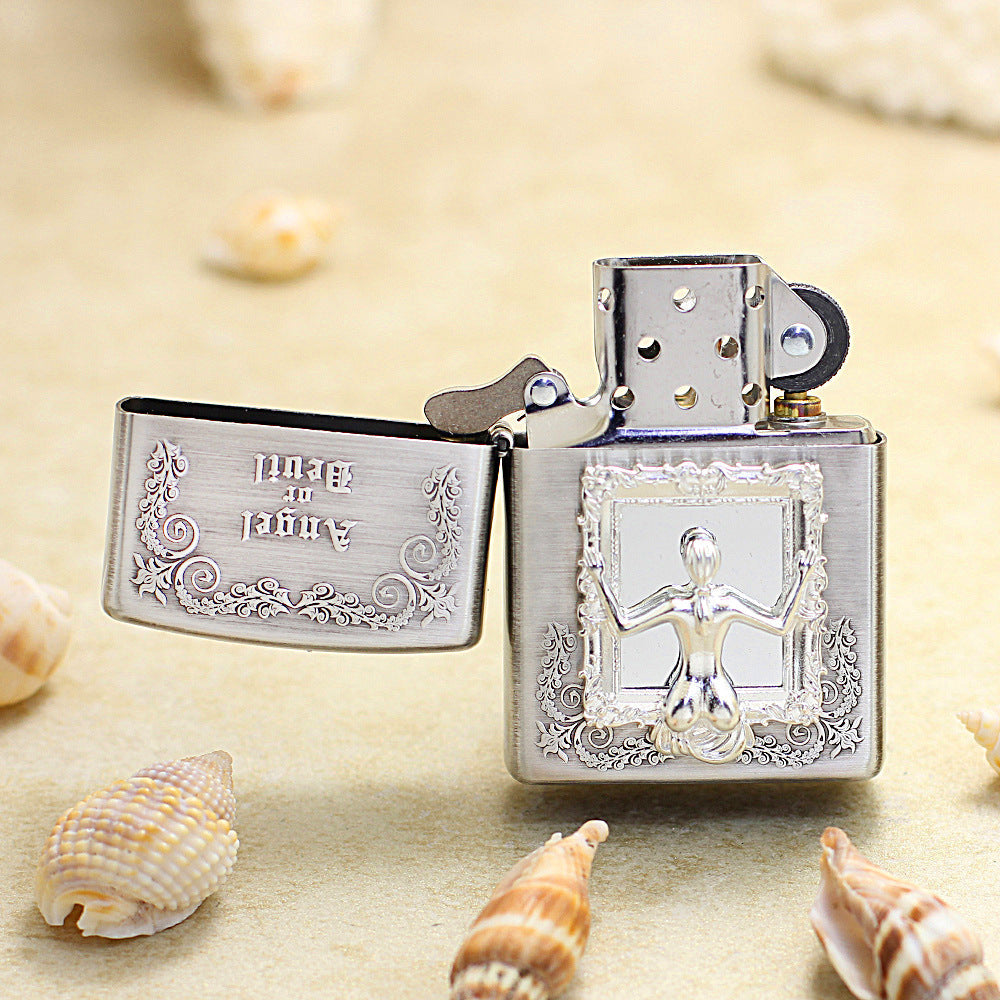 Zippo Silver-Plated 'Mirror Woman' Embossed Design 205-DS57