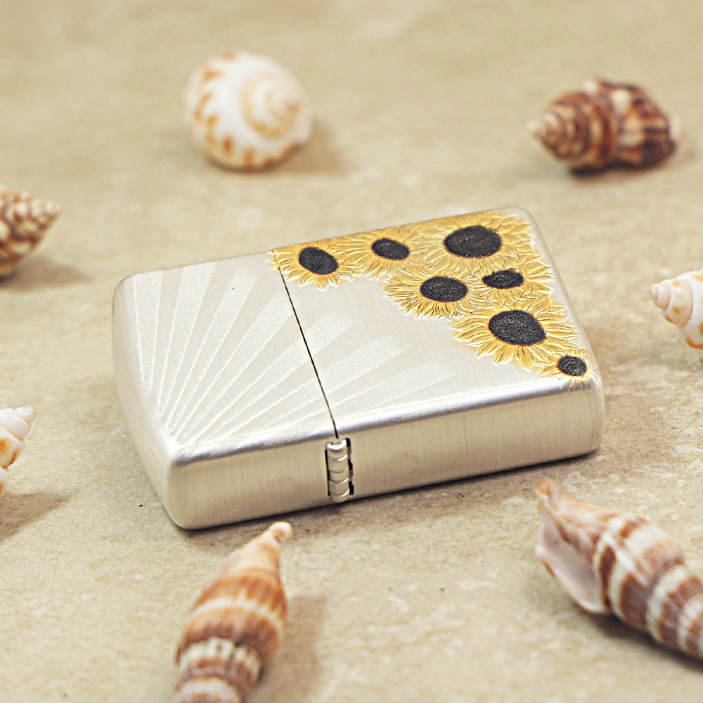 Zippo Silver-Plated 'Sunflower Radiance' Design 162-DS30